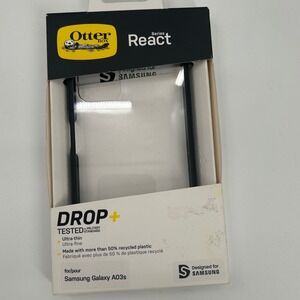 OtterBox React Series Case for Samsung Galaxy A03s Clear Black Slim DROP+ New